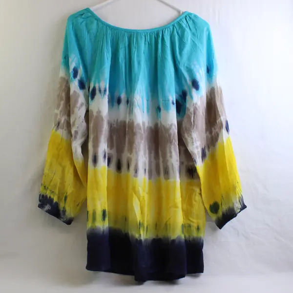 Jane Ashley Multicolor Tie Dye Quarter Length Sleeve Top Women's Size L