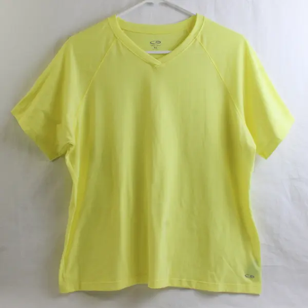 Champion Butter Yellow Short Length Sleeve T-Shirt Women's Size XL