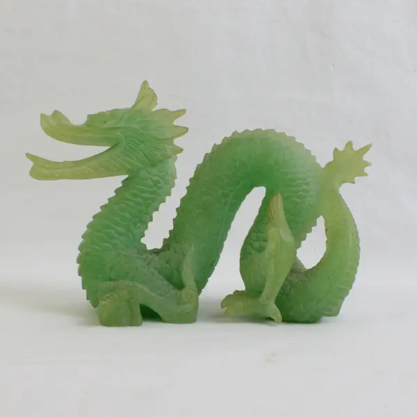 Unbranded Green Resin Chinese/Asian Style Dragon Figurine Home Decor 5.5" Tall