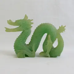 Unbranded Green Resin Chinese/Asian Style Dragon Figurine Home Decor 5.5" Tall
