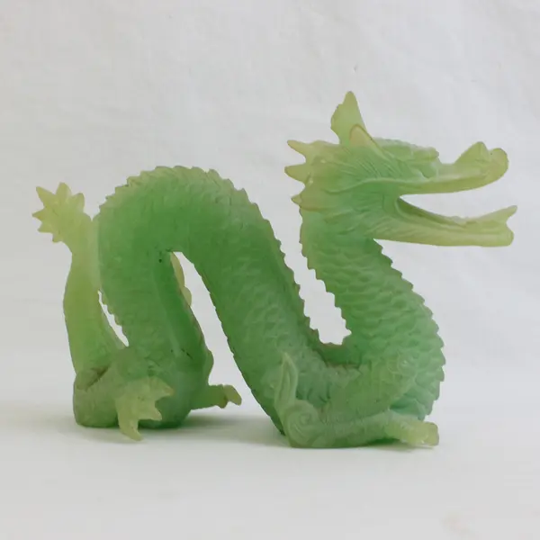 Unbranded Green Resin Chinese/Asian Style Dragon Figurine Home Decor 5.5" Tall