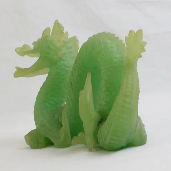 Unbranded Green Resin Chinese/Asian Style Dragon Figurine Home Decor 5.5" Tall