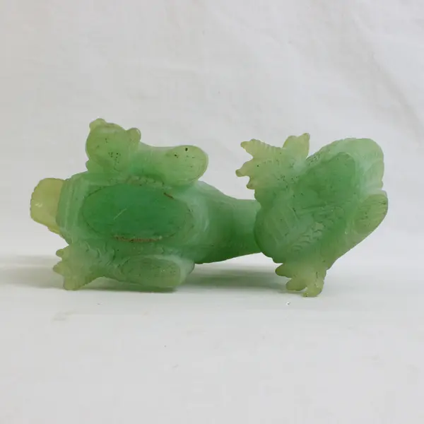 Unbranded Green Resin Chinese/Asian Style Dragon Figurine Home Decor 5.5" Tall