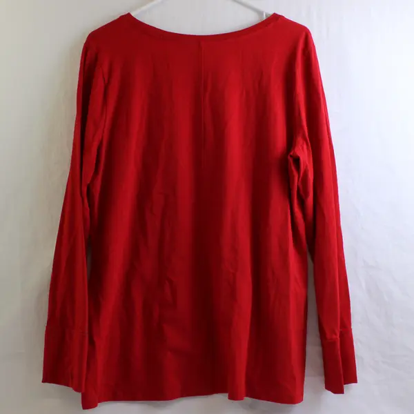  Ana Solid Red Color Long Sleeve T-Shirt Women's Size XL