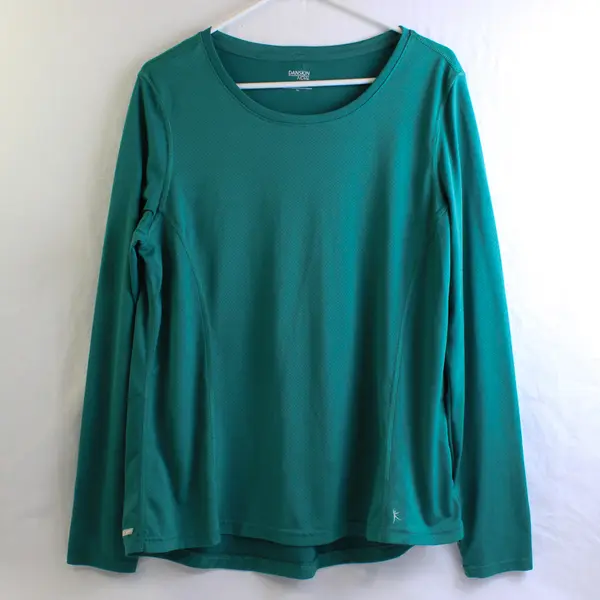 Danskin Now Teal Blue/Green Long Length Sleeve Activewear Top Women's Size XL