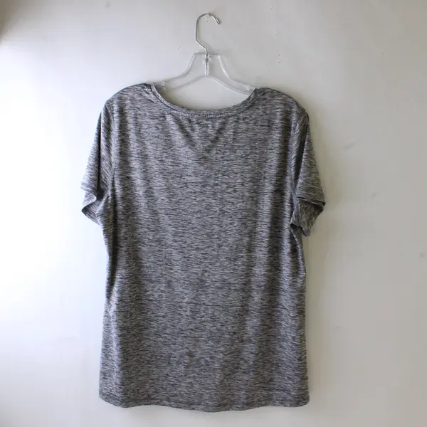 Athletic Works Women's XL Gray Speckled Short Sleeve Active Top