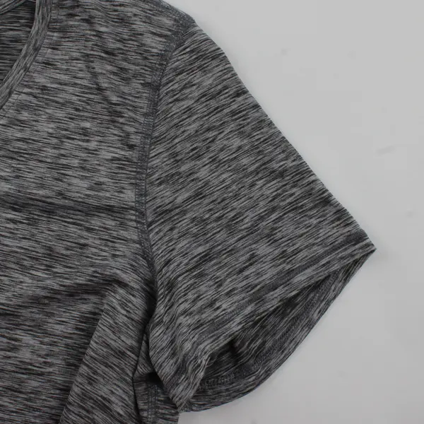 Athletic Works Women's XL Gray Speckled Short Sleeve Active Top