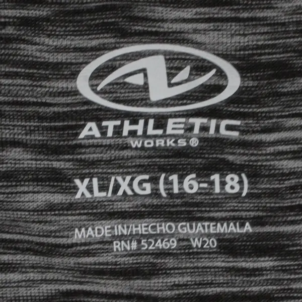 Athletic Works Women's XL Gray Speckled Short Sleeve Active Top