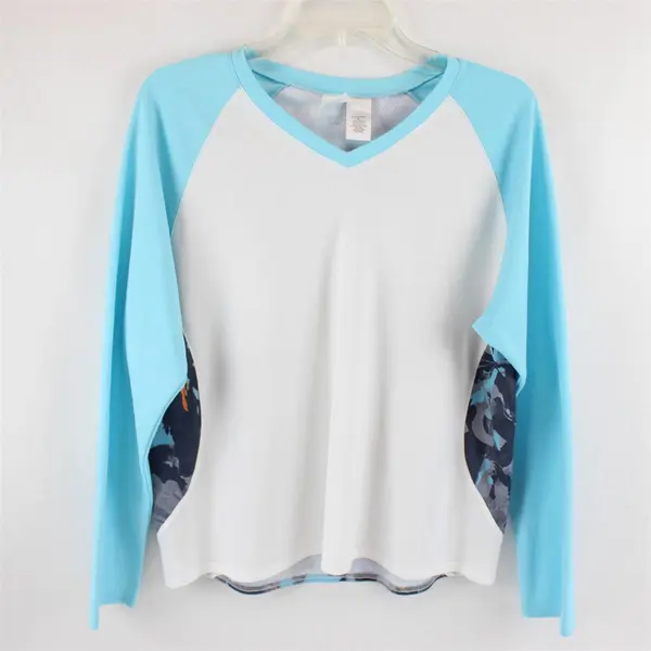 Prospirit Blue Abstract Pattern Long Sleeve Activewear Top Men's Size XL