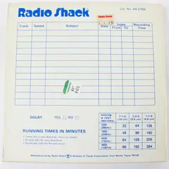Radio Shack 7" Reel to Reel Tape 32mins Used Home Recording