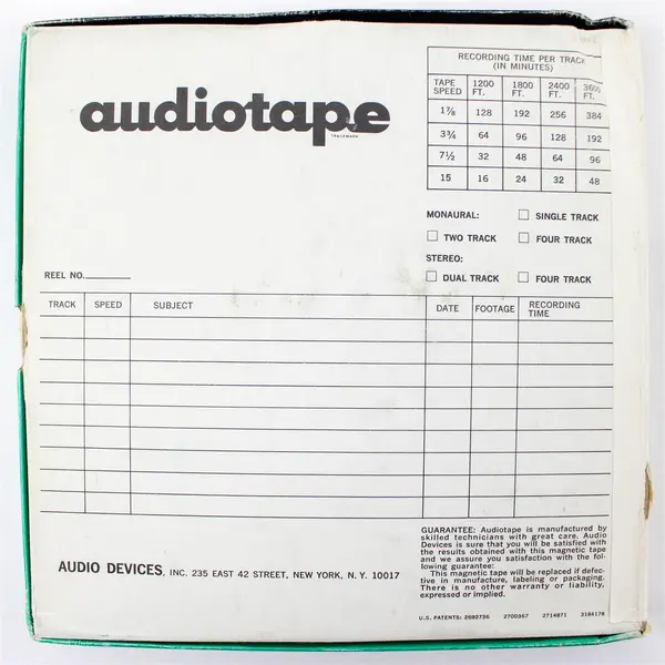 Audiotape 7" Reel to Reel Tape 60mins Used Home Recording