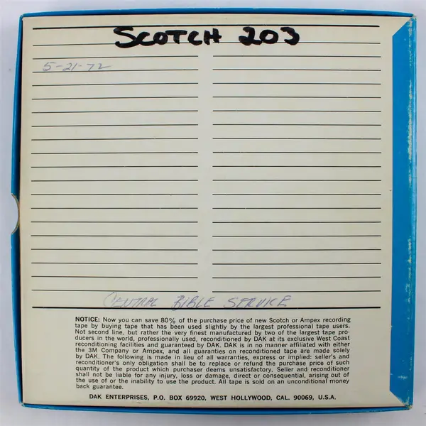 Dak Enterprises 7" Reel to Reel Tape 192mins Used Home Recording