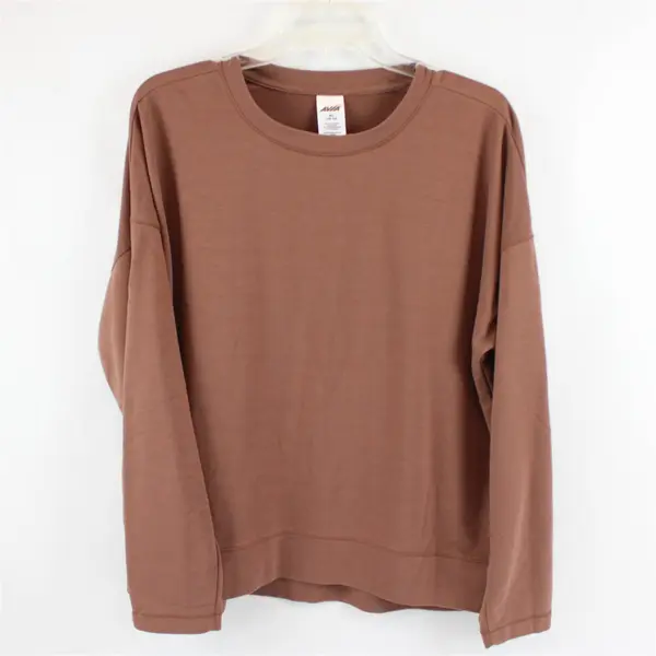 Avia Solid Brown Color Long Sleeve Sweatshirt Women's Size XL