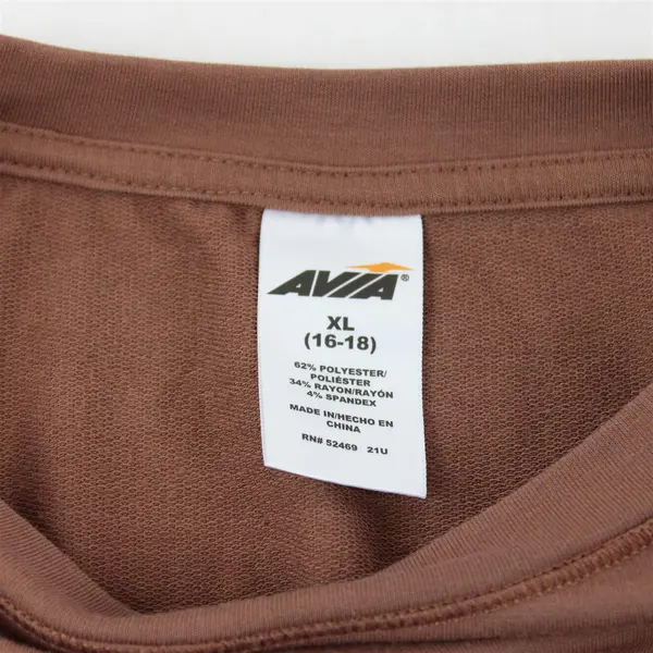 Avia Solid Brown Color Long Sleeve Sweatshirt Women's Size XL