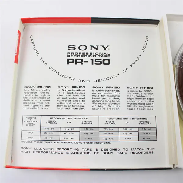 Sony 7" Professional Recording Tape 192mins Used Home Recording