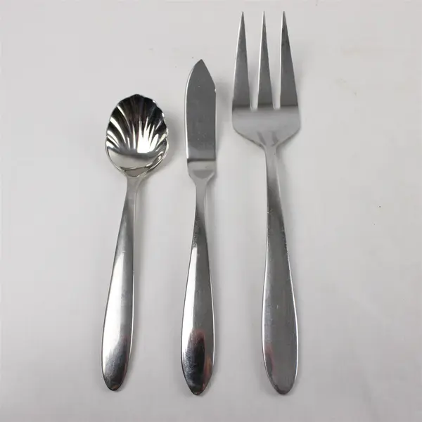 Lot of 3 Oneida Trista Stainless Serving Fork Master Butter Knife & Sugar Spoon