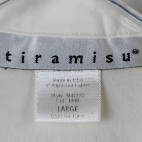 Tiramisu Solid White Color Quarter Length Sleeve Blouse Women's L Style 90s/Y2K