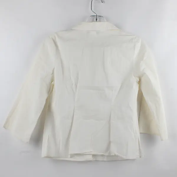 Tiramisu Solid White Color Quarter Length Sleeve Blouse Women's L Style 90s/Y2K
