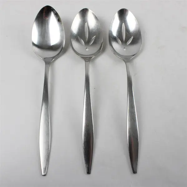 Lot of 3 Oneida Tone Stainless 2 Pierced Tablespoons & A Tablespoon