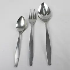 Lot of 3 Oneida Tempo Stainless Pierced Tablespoon Dinner Fork & Teaspoon