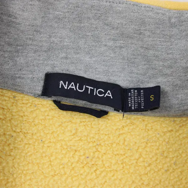 Nautica Butter Yellow Quarter Zip Sweatshirt With Kangaroo Pocket Men's Size S