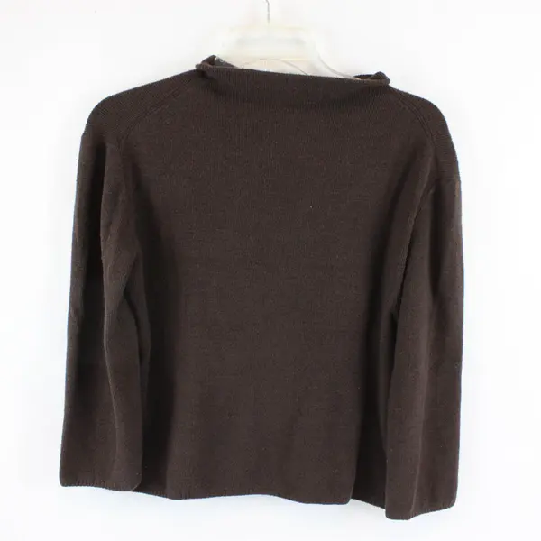Kenneth Cole Solid Dark Brown Color Long Sleeve Knit Sweater Women's Size M