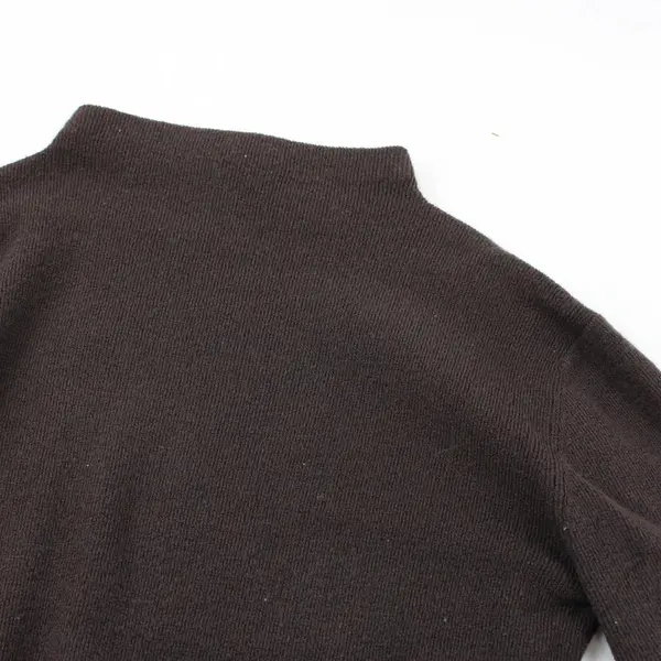 Kenneth Cole Solid Dark Brown Color Long Sleeve Knit Sweater Women's Size M