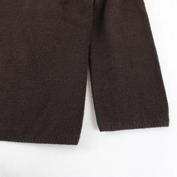 Kenneth Cole Solid Dark Brown Color Long Sleeve Knit Sweater Women's Size M