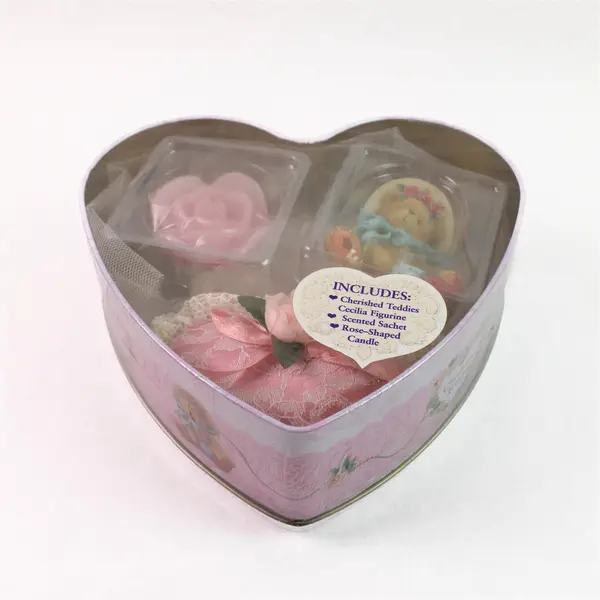 Enesco Cherished Teddies Cecilia 'You Pull My Heartstrings' Candle Tin - New