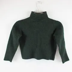 Eddie Bauer Dark Green Knit Turtleneck Sweater 100% Merino Wool Women's M