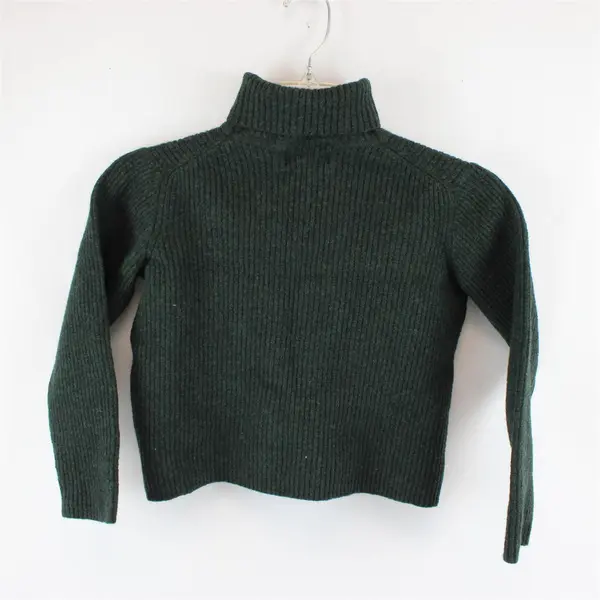 Eddie Bauer Dark Green Knit Turtleneck Sweater 100% Merino Wool Women's M