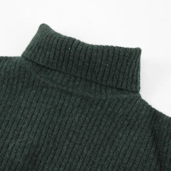 Eddie Bauer Dark Green Knit Turtleneck Sweater 100% Merino Wool Women's M