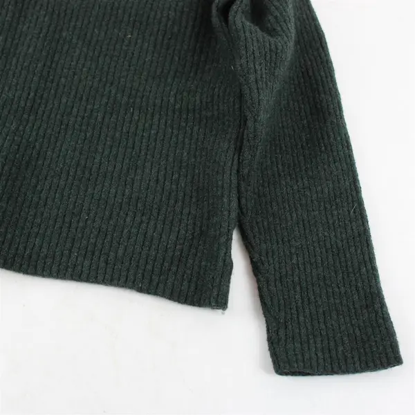 Eddie Bauer Dark Green Knit Turtleneck Sweater 100% Merino Wool Women's M