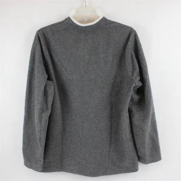 Croft & Barrow Gray Embroidered Snowy Birdhouse Sweatshirt Women's Size M