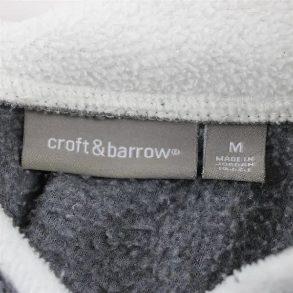 Croft & Barrow Gray Embroidered Snowy Birdhouse Sweatshirt Women's Size M