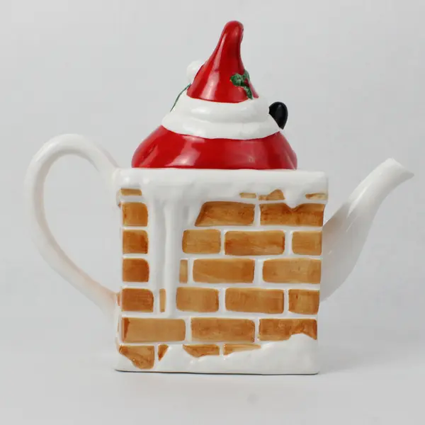 OMNIBUS Santa Chimney 26oz Christmas Teapot Collectible New No Box