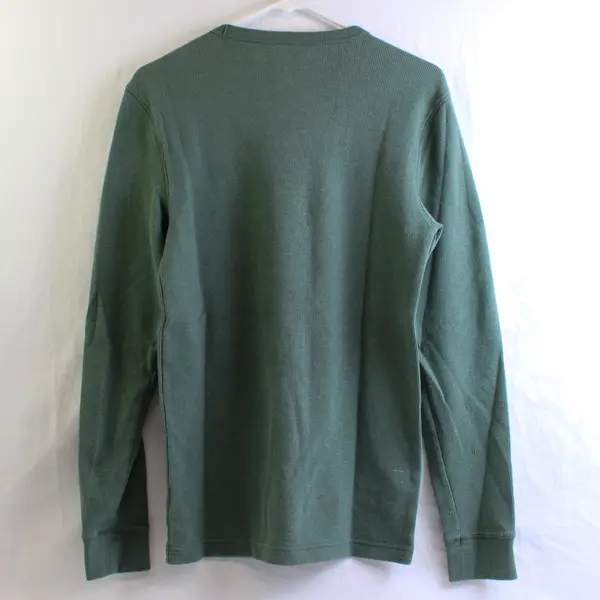 Sonoma Solid Green Color Long Sleeve Waffle Knit Thermal Shirt Men's Size S