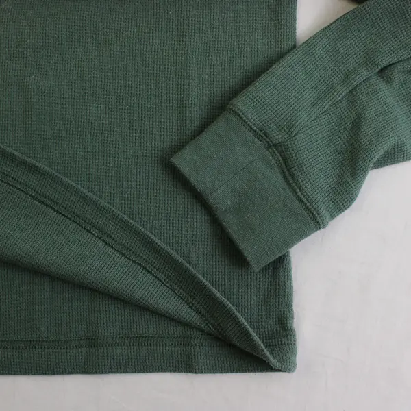 Sonoma Solid Green Color Long Sleeve Waffle Knit Thermal Shirt Men's Size S