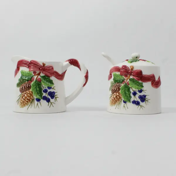 Otagiri Rose Baxter Christmas Sugar & Creamer Set New Holiday Serveware
