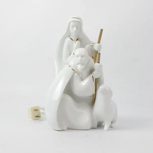 Appletree Design Lighted Porcelain Hand-Painted Nativity Shepherds 8in New