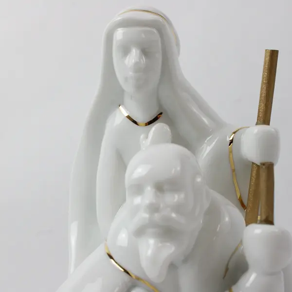 Appletree Design Lighted Porcelain Hand-Painted Nativity Shepherds 8in New