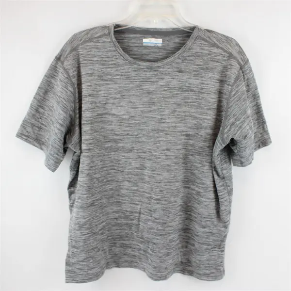 Columbia Sportswear Gray Speckled Short Sleeve Activewear Top Men's Size XL