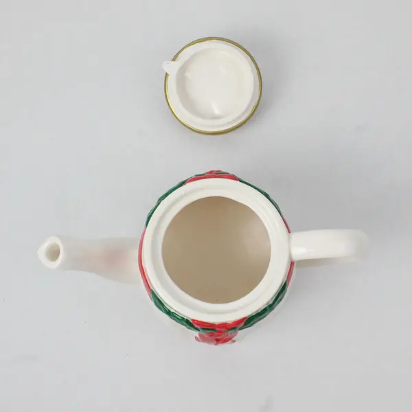 Vintage Midwest Importers White Ceramic Christmas Teapot - New