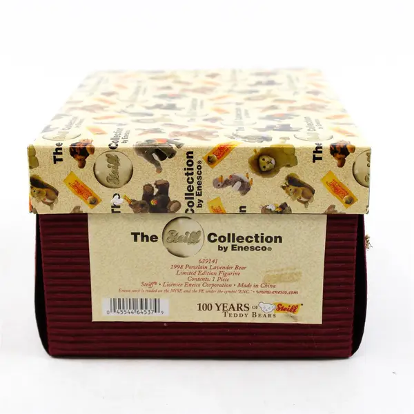 Steiff by Enesco 1998 Lavender Bear Porcelain Figurine NIB