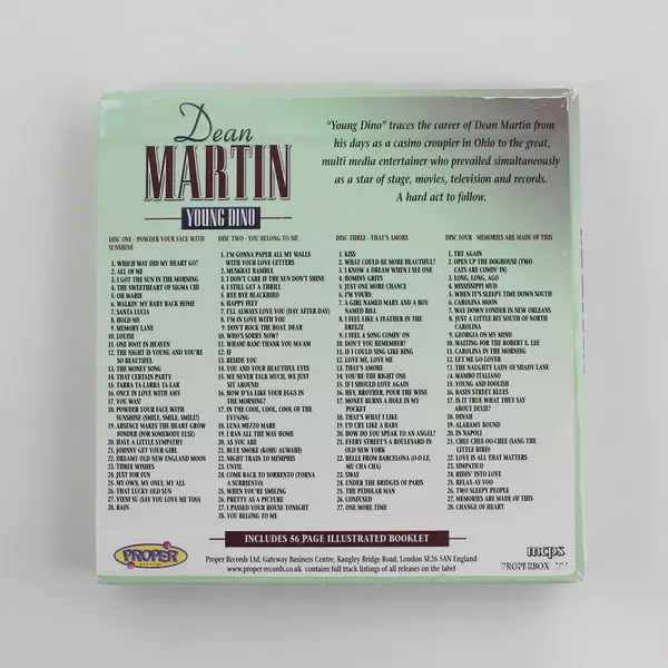 Young Dino by Dean Martin CD, May-2006, 4 Discs, Proper Box UK