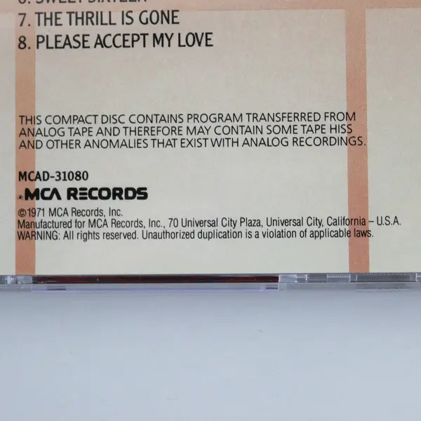 Live in Cook County Jail by B.B. King CD, Sep-1987 MCA