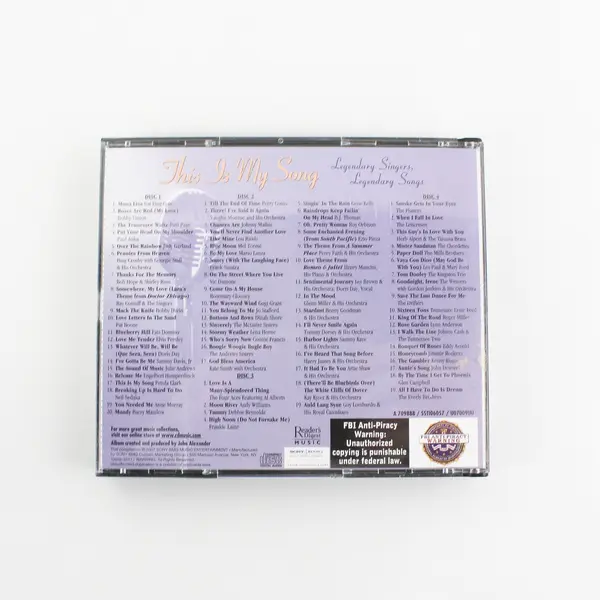 Reader's Digest   This is my Song  Legendary Singers, Legendary Songs  4 CD Set