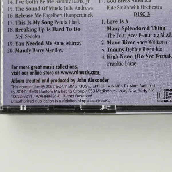 Reader's Digest   This is my Song  Legendary Singers, Legendary Songs  4 CD Set