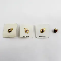 Lot 4 Red Cross Blood Donor Gold Plate Pins Enamel  Lapel Award Badges Gift