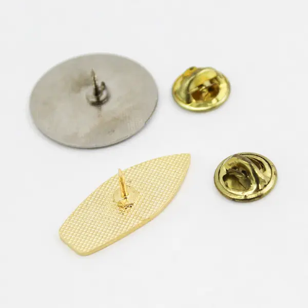 2 Yin and Yang Symbol Hard Enamel Lapel Pins Classic Black White and Surfboard